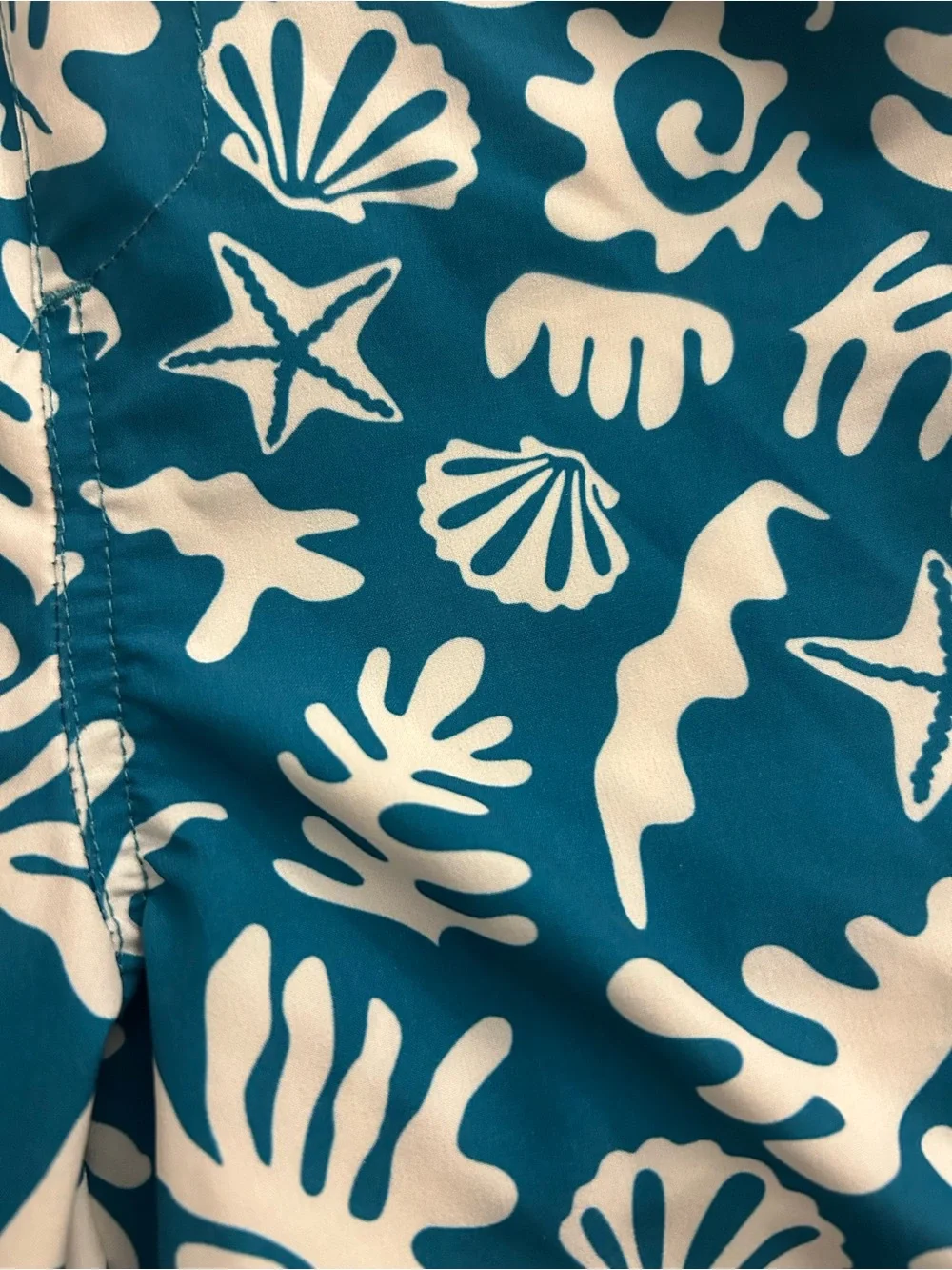 Lands' End Teal Elastic-Waist Swim Shorts plus 2nd pair art class M